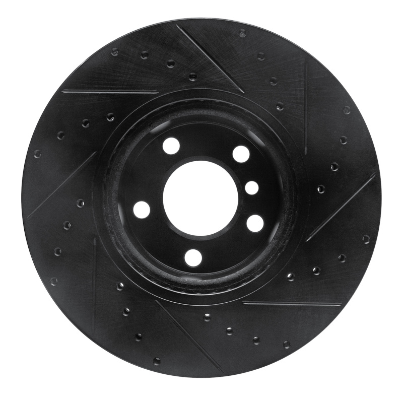 BMW X4 Brake Rotor (1) - Front Left - R1 Concepts - Drilled & Slotted - Black - `11-`18